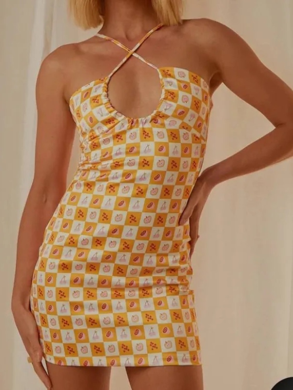 NWT Peppermayo Fruta Mini Dress - Fruity Check